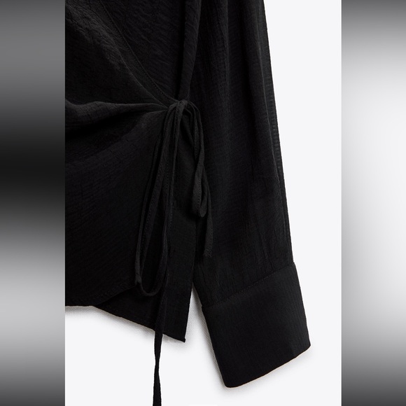 Zara Tied Flowy Shirt - Picture 4 of 4